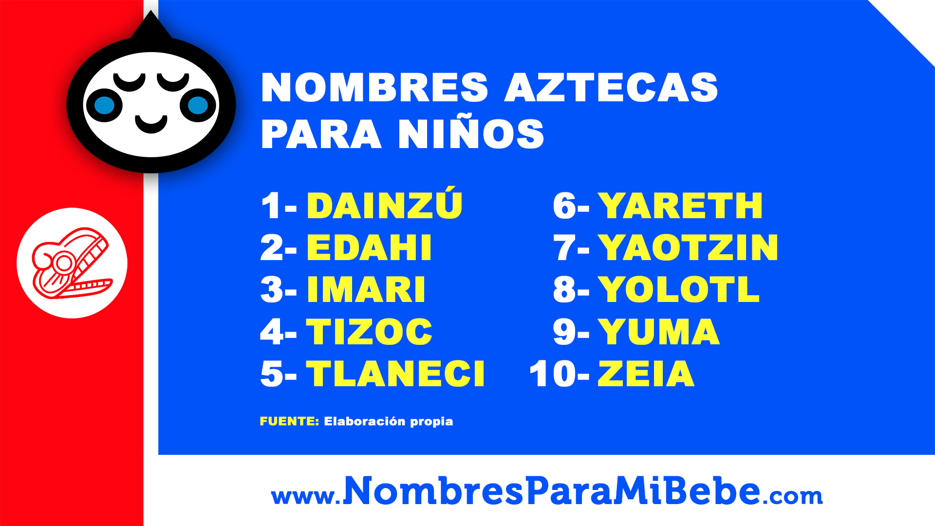 10 nombres aztecas para niños, nombre 10 nombres aztecas para niños